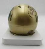 Rocky Bleier HOF Signed/Inscr Gold Mini Helmet Notre Dame Beckett Witness 191557