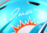 Jaylen Waddle Autographed Dolphins F/S Flash Speed Authentic Helmet- Fanatics