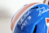 Randy Gradishar Autographed/4 Inscriptions Broncos "D" Full-Size Replica Helmet