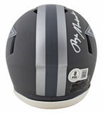 Cowboys Roger Staubach Authentic Signed Slate Speed Mini Helmet BAS Witnessed