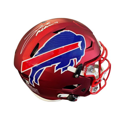 JOSH ALLEN SIGNED BUFFALO BILLS F/S RED EXCLUSIVE SPEEDFLEX HELMET BECKETT QR