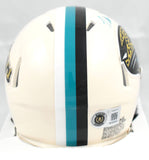 Travis Hunter Signed Jacksonville Jaguars Retro Speed Mini Helmet Beckett W Holo