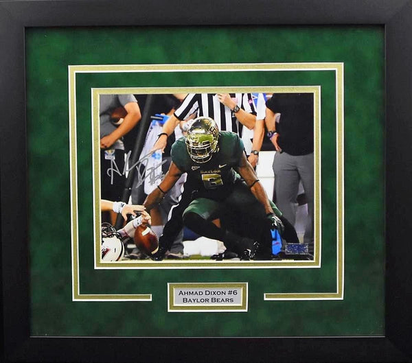 AHMAD DIXON SIGNED AUTOGRAPHED BAYLOR BEARS FRAMED 8x10 PHOTO COA