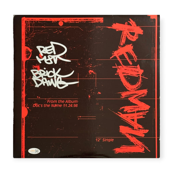 Redman Signed Autographed Vinyl Cover w/ Brick Dawg Inscription JSA