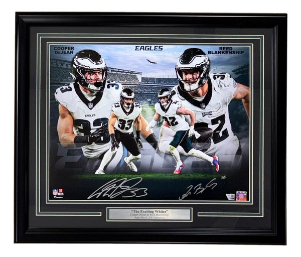Cooper DeJean Reed Blankenship Signed Framed 16x20 Eagles Photo 2 Fanatics