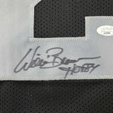 Framed Autographed/Signed Willie Brown 33x42 HOF 84 Oakland Black Jersey JSA COA
