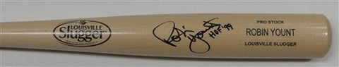 Brewers ROBIN YOUNT Signed Louisville Slugger Blonde Bat AUTO w/ HOF '99 - JSA