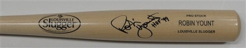 Brewers ROBIN YOUNT Signed Louisville Slugger Blonde Bat AUTO w/ HOF '99 - JSA