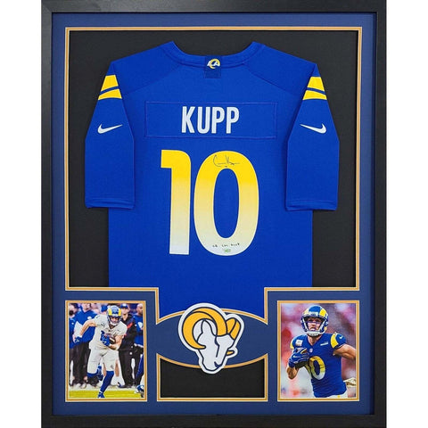 Cooper Kupp Autographed Signed Framed Blue LA Rams Jersey FANATICS