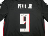 FALCONS MICHAEL PENIX JR. AUTOGRAPHED BLACK NIKE JERSEY SIZE L BECKETT 242571