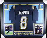 OMARION HAMPTON (Chargers dark SKYLINE) Signed Autographed Framed Jersey Beckett