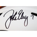 John Elway Autographed Denver Broncos F/S Lunar Helmet Beckett Witness 50233