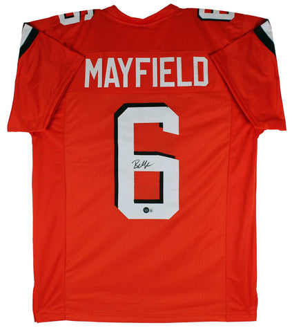 Baker Mayfield Authentic Signed Orange Pro Style Jersey BAS Witnessed