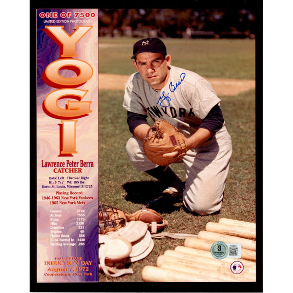 Yogi Berra Autographed/Signed New York Yankees 8x10 Photo /7500 Beckett 51610