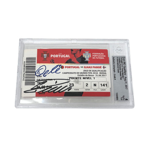 Cristiano Ronaldo & Pele Signed 2017 Ticket CR7 Passes Pele on Goals - BGS 4