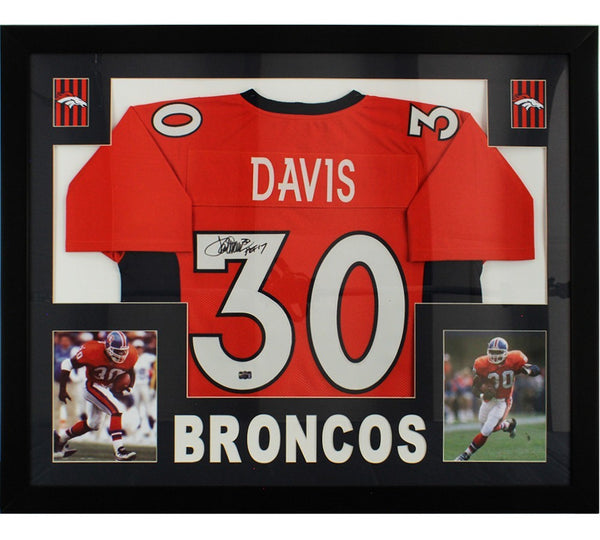 Terrell Davis Signed Denver Broncos Framed Orange NFL Jersey with "HOF 17" Insc