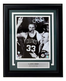 Larry Bird Signed Framed 8x10 Boston Celtics w/ Red Auerbach Photo Bird+PSA/DNA