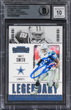 Emmitt Smith Signed 2020 Panini Contenders Legendary #1 Card Auto 10! BAS Slab