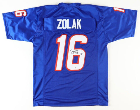 Scott Zolak Signed Patriots Jersey (JSA) New Englands #2 Quarterback 1991-1998