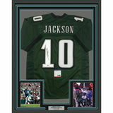 FRAMED Autographed/Signed DESEAN JACKSON 33x42 Philadelphia Green Jersey PSA COA