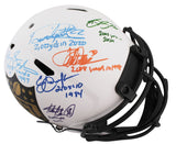 NFL 2k Rushers (9) Peterson, Sanders +7 Signed F/S Speed Proline Helmet BAS Wit