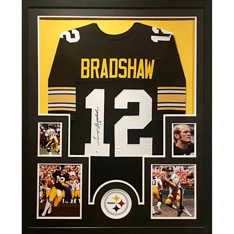 Terry Bradshaw Autographed Signed Framed Pittsburgh Steelers Jersey BECKETT