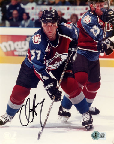 Chris Drury Autographed/Signed Colorado Avalanche 8x10 Photo Beckett 57747