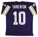 Vikings Fran Tarkenton "2x Insc" Signed Purple M&N TB Jersey BAS Witnessed