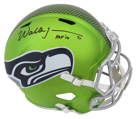 Walter Jones Signed Seahawks FLASH Riddell F/S Speed Rep Helmet w/HOF'14 -SS COA