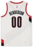 Framed Scoot Henderson Portland Trail Blazers Signed White Nike Swingman Jersey