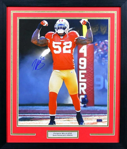 PATRICK WILLIS AUTOGRAPHED SAN FRANCISCO 49ERS 16x20 FRAMED PHOTO JSA