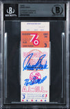 Reds Johnny Bench "76 WS MVP" Signed 1976 WS Game 3 Ticket Stub Auto 10 BAS Slab