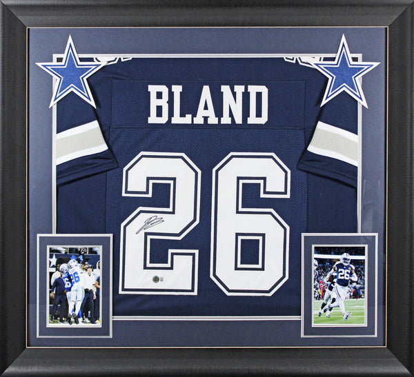 Daron Bland Authentic Signed Navy Pro Style Framed Jersey BAS Witnessed
