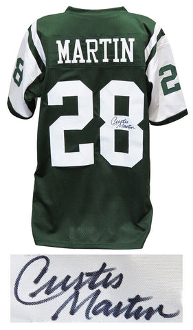 Curtis Martin JETS Signed Green Custom Football Jersey - SCHWARTZ COA