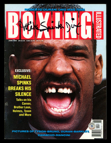 Michael Spinks Jinx Autographed Boxing Illustrated Magazine Beckett QR #BK08901