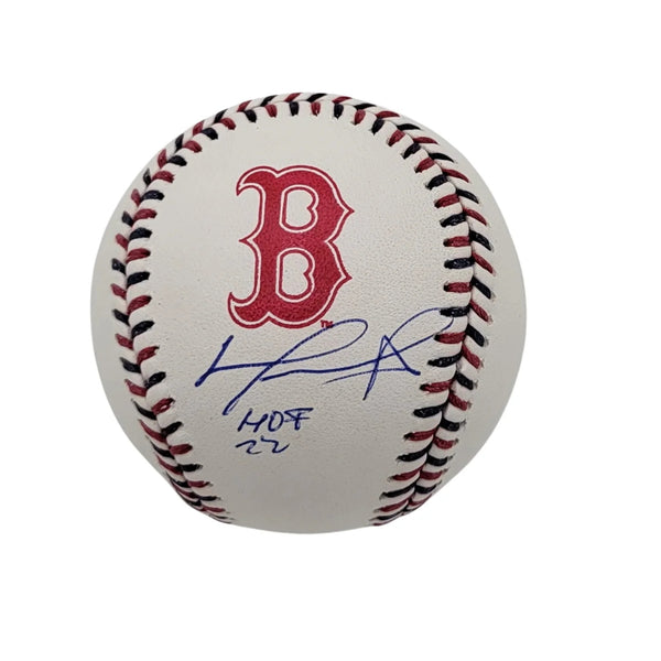 David Ortiz Signed Boston Red Sox Logo MLB Baseball W/HOF 22 Beckett Witnessed