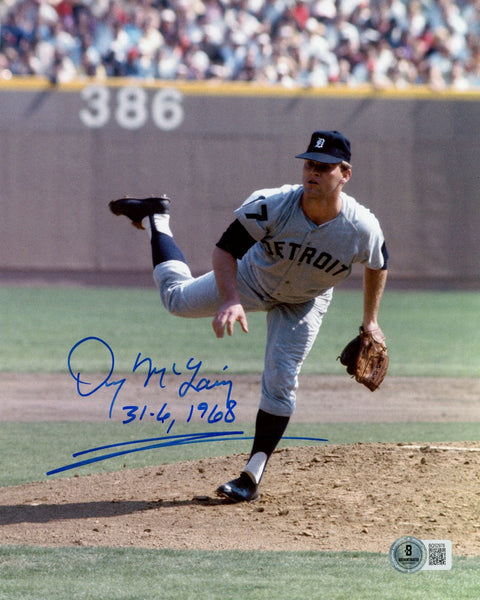 Denny McLain Autographed/Signed Detroit Tigers 8x10 Photo 31-6 Beckett 57435