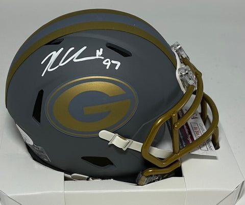 Packers KENNY CLARK Signed Riddell SLATE Speed Mini Helmet AUTO - JSA