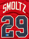 JOHN SMOLTZ - Atlanta Braves - Signed Custom Replica Red Jersey AUTO - BAS