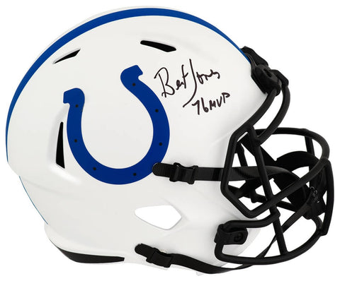 Bert Jones Signed Colts Lunar Riddell Full Size Replica Helmet w/76 MVP (SS COA)