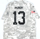 Brock Purdy Autographed 49ers Salute to Service Nike Game Jersey - Beckett W XXL