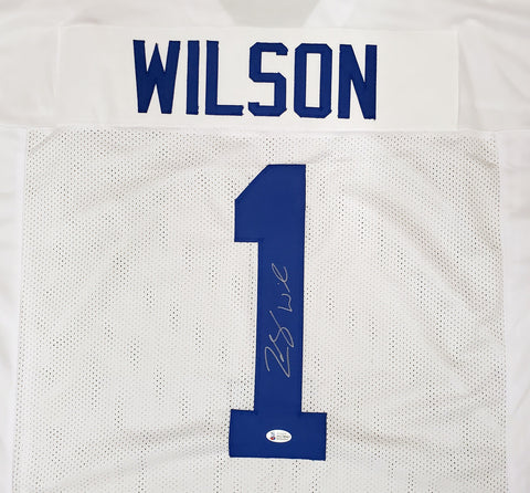 BYU COUGARS ZACH WILSON AUTOGRAPHED WHITE JERSEY BECKETT BAS STOCK #191150
