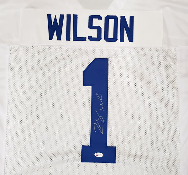 BYU COUGARS ZACH WILSON AUTOGRAPHED WHITE JERSEY BECKETT BAS STOCK #191150