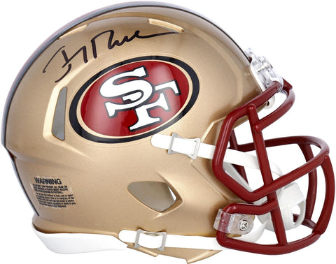 Jerry Rice 49ers Signed Riddell 1996-2008 Throwback Logo Speed Mini Helmet