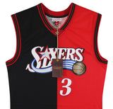 76ers Allen Iverson Signed Red & Black M&N 2000-01 HWC Swingman Jersey BAS Wit