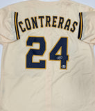 Brewers Catcher WILLIAM CONTRERAS Signed Custom Replica Cream Jersey AUTO - BAS