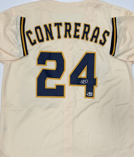 Brewers Catcher WILLIAM CONTRERAS Signed Custom Replica Cream Jersey AUTO - BAS