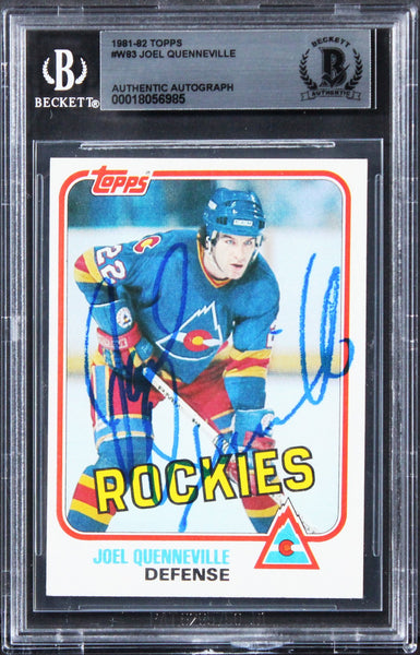 Rockies Joel Quenneville Authentic Signed 1981 Topps #W83 Card BAS Slabbed