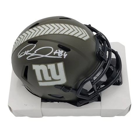 Theo Johnson Autographed New York Giants Salute To Service Mini Helmet Beckett