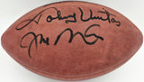Johnny Unitas & Joe Montana Autographed NFL Leather Game Football Beckett A75811